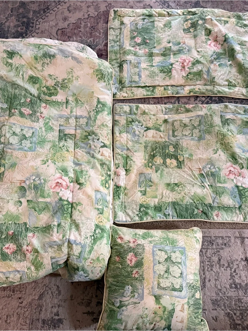 Vintage Sheridan Australia Reversible King Comforter Bedding Set – Floral Garden